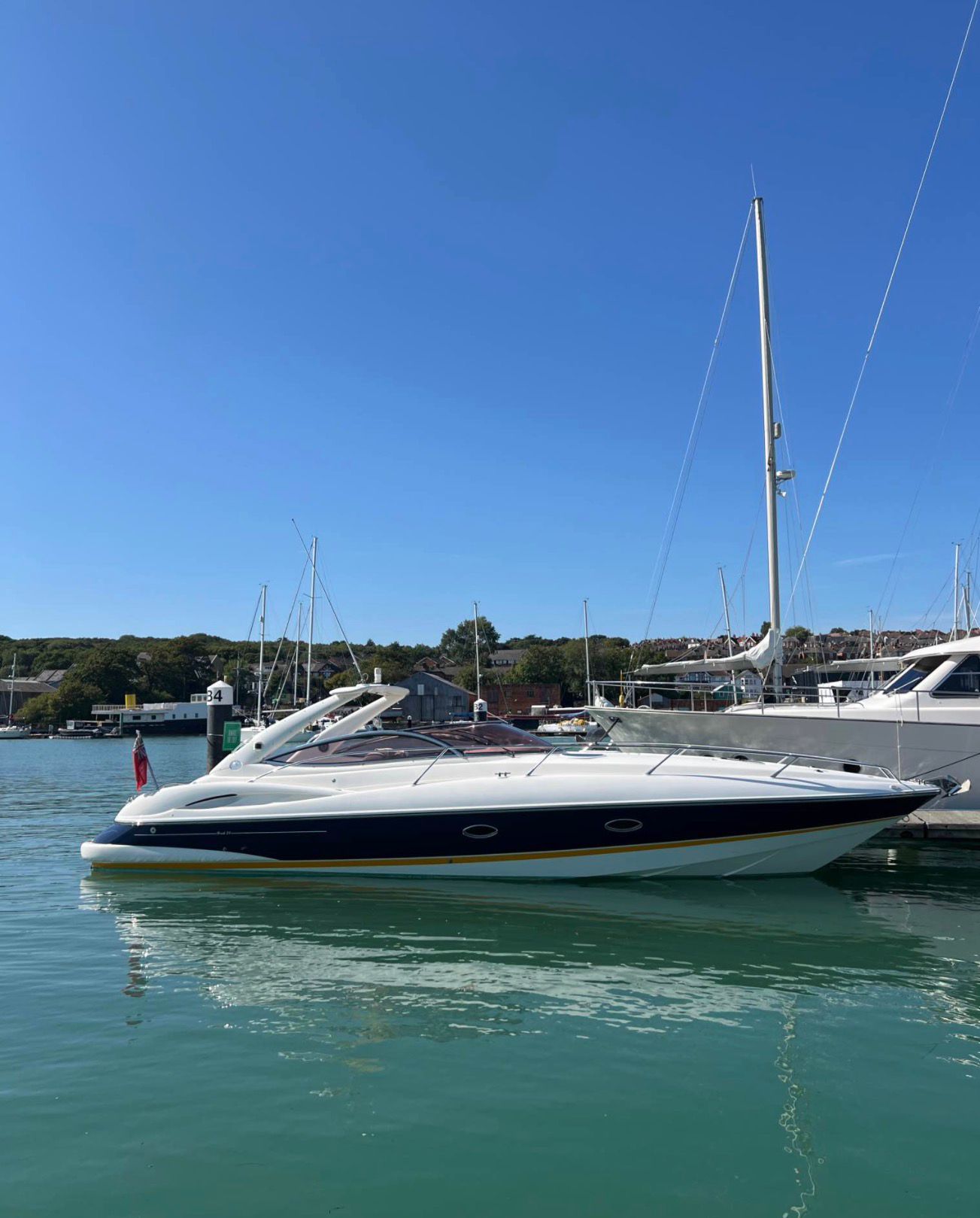 Luxury charter boat on the water